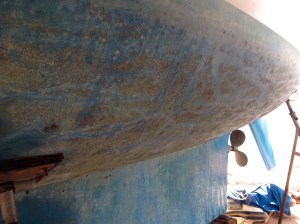 Dirty boat bottom
